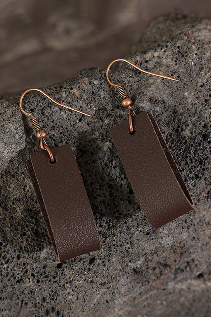 Boucles d'oreilles pendantes en cuir PU circulaire