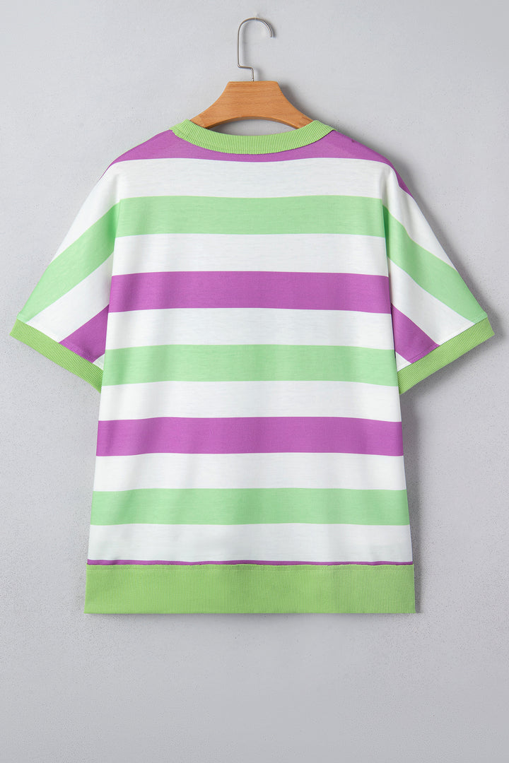 Lucky Clover Embroidered Graphic Dolman Loose Tee