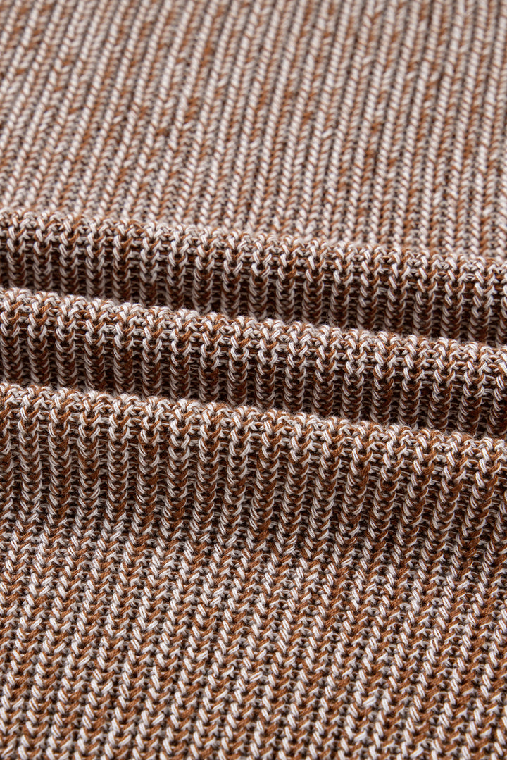 Straw Yellow Solid Open Knit Cardigan with Pockets