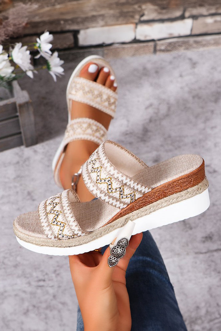 Crochet Dual Band Wedge Slippers