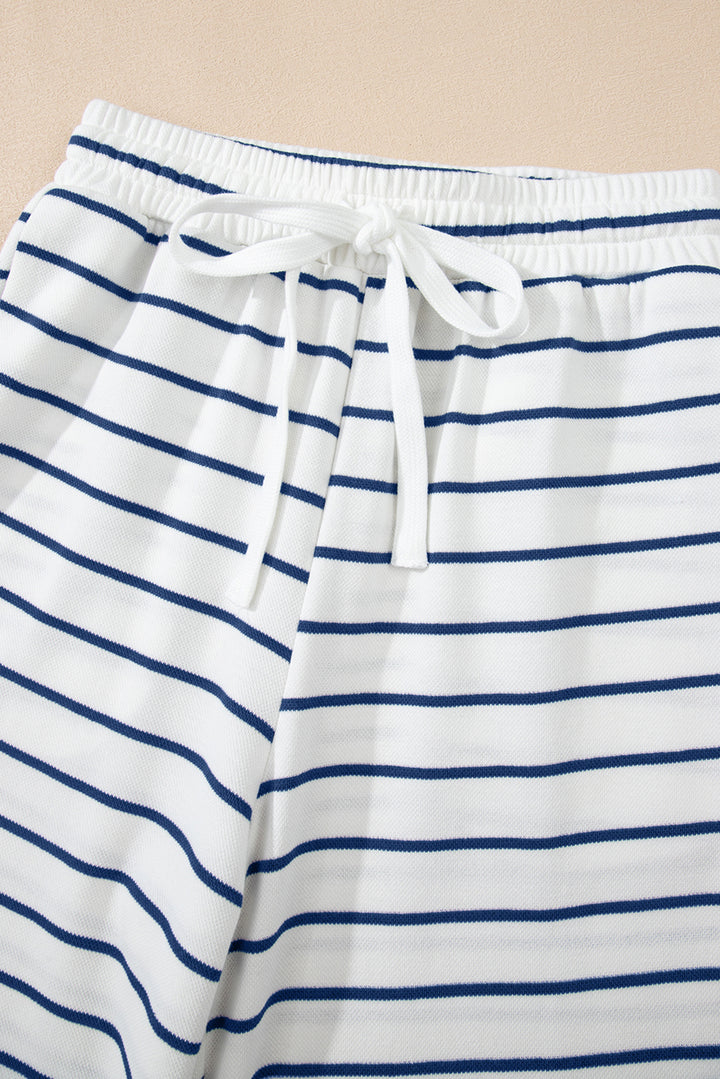 Sail Blue Casual Wide Leg 2pcs Pants Set