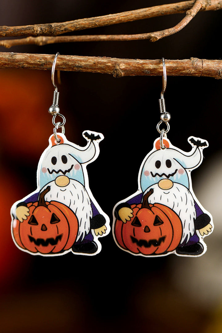 Dwarf Pumpkin Face Halloween Hook Earrings