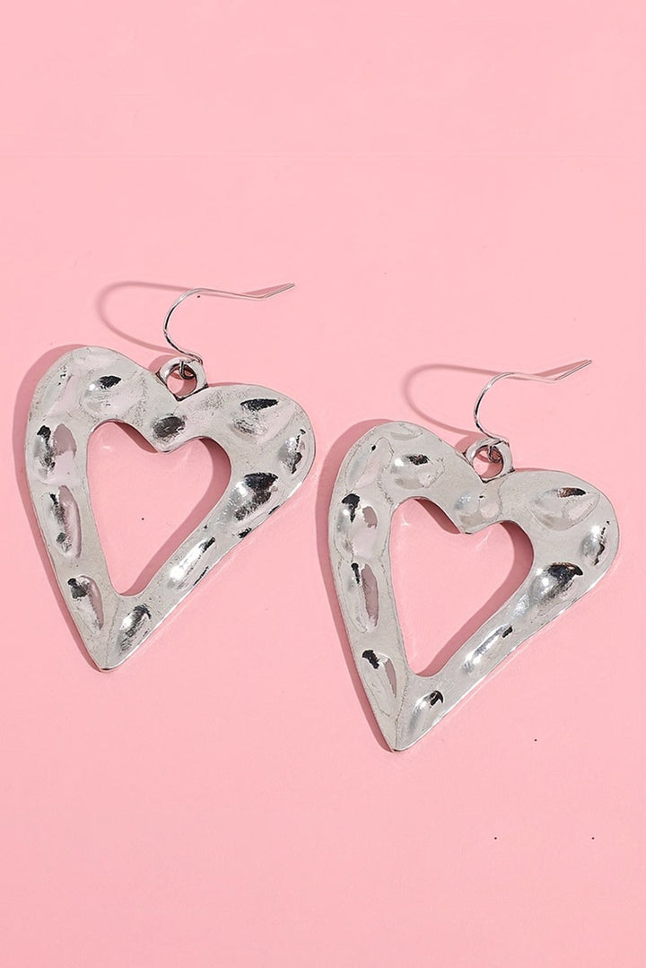 Boucles d'oreilles en forme de cœur creux pour la Saint-Valentin