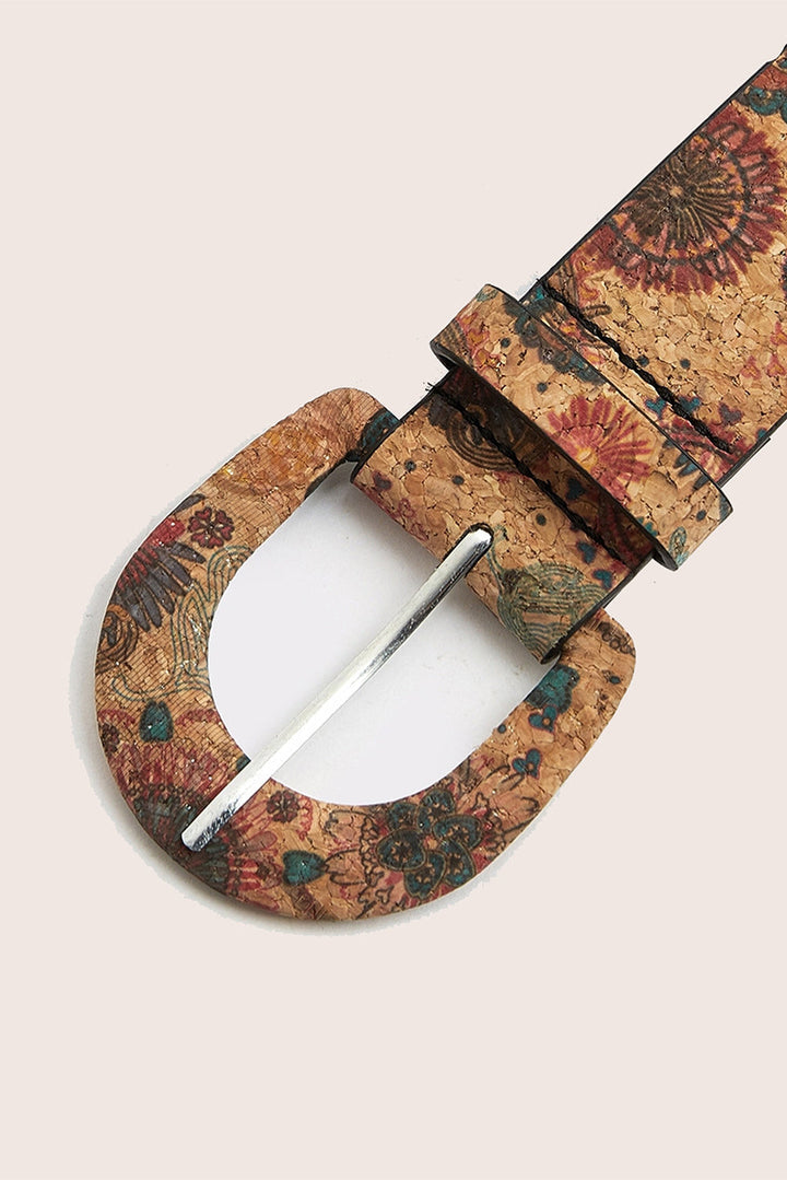Western Vintage Blumendruck PU Kunstleder Taillengürtel 
