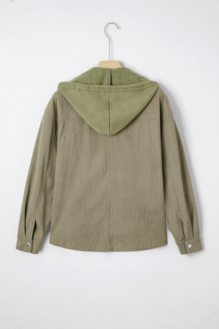 Laurel Green 2 in 1 Thermal Knit Textured Hooded Jacket
