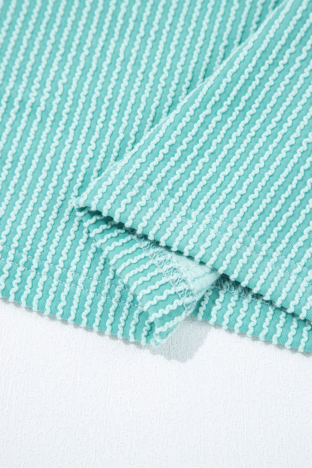 Multicolour Twisted Ribbed Knit Colorblock Henley Top