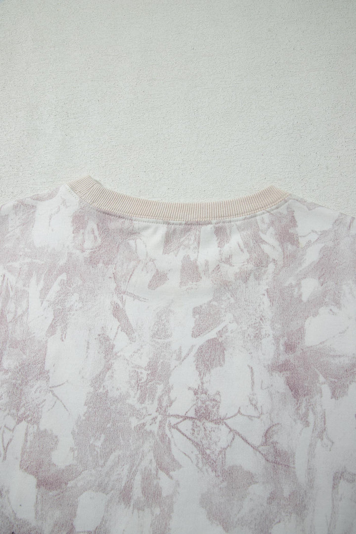 Gray Woodland Camo Print Raw Edge Cropped Top 2pcs Skort Set