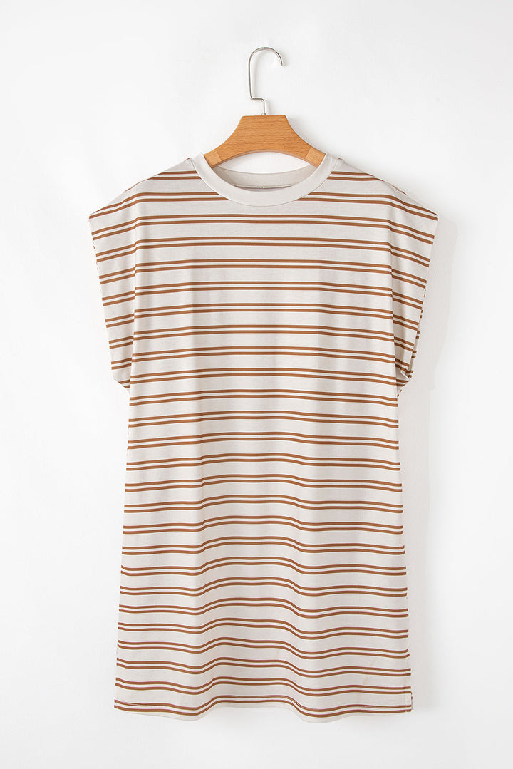 Round Neck Sleeveless Casual Pocketed Mini Dress