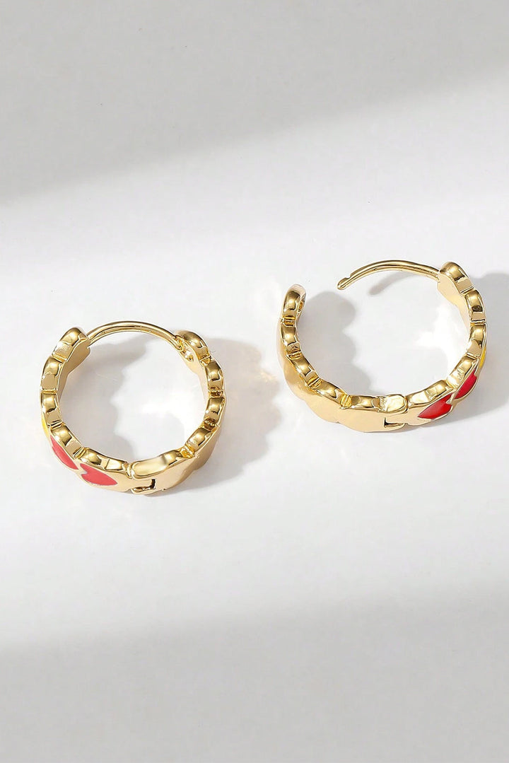 Boucles d'oreilles à petits crochets en alliage plaqué en forme de cœur