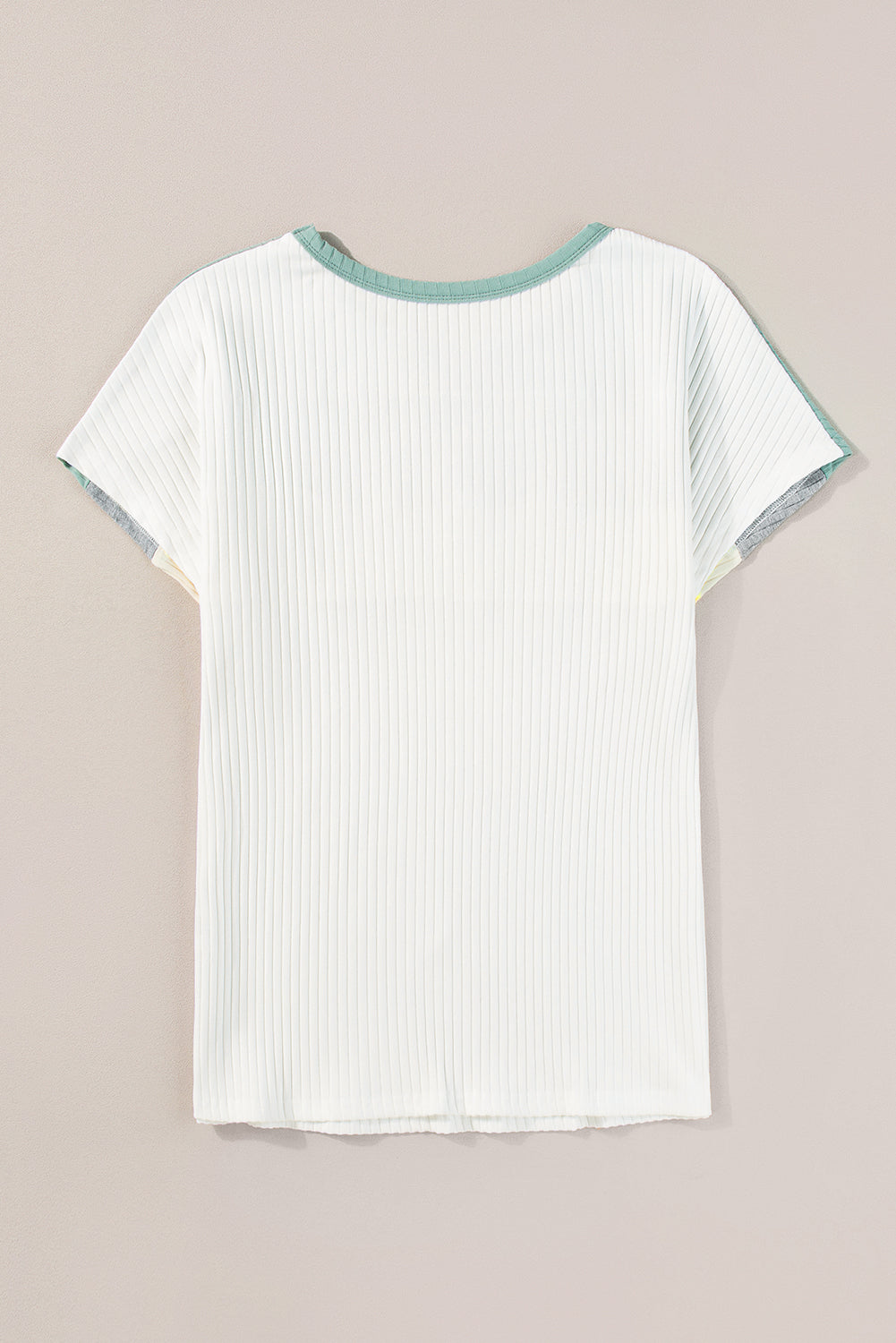 Ribbed Color Block Patchwork T-shirt