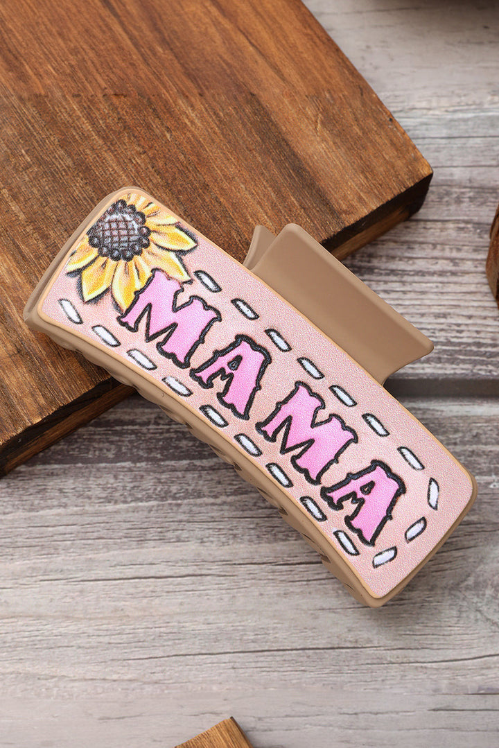 Grande pince à cheveux MAMA à imprimé tournesol