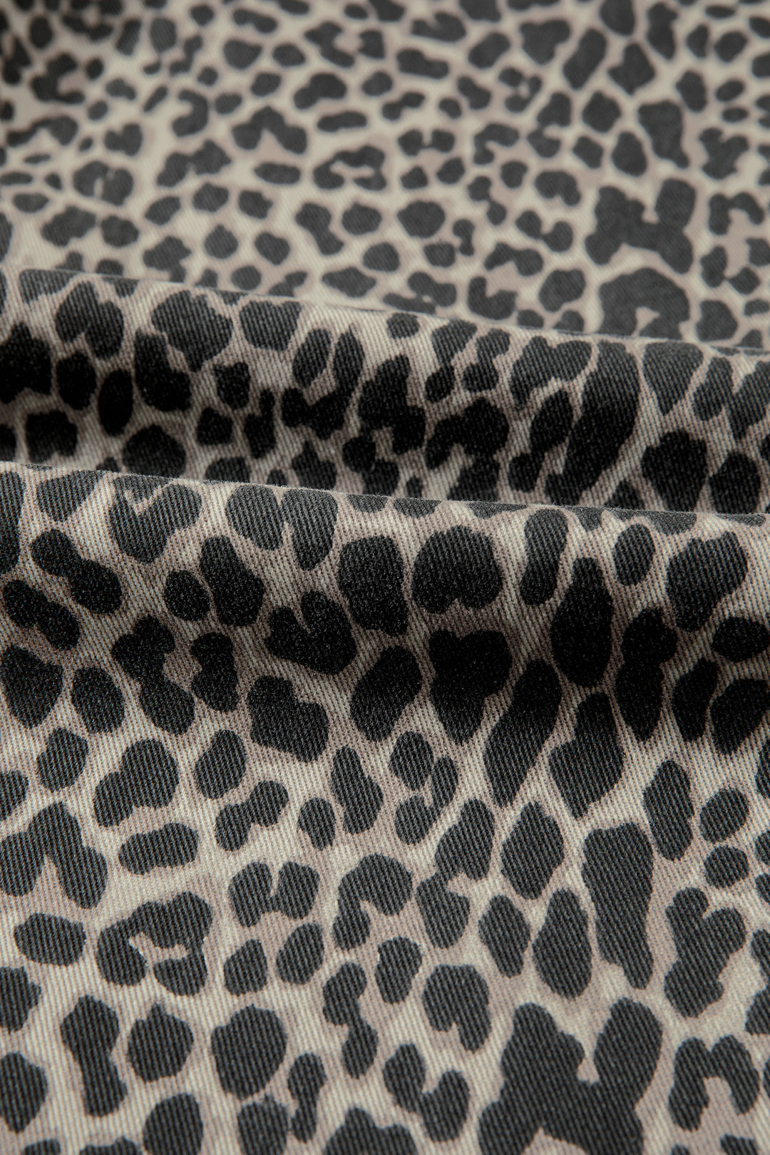 Black Leopard Print Wide Leg High Waist Jeans