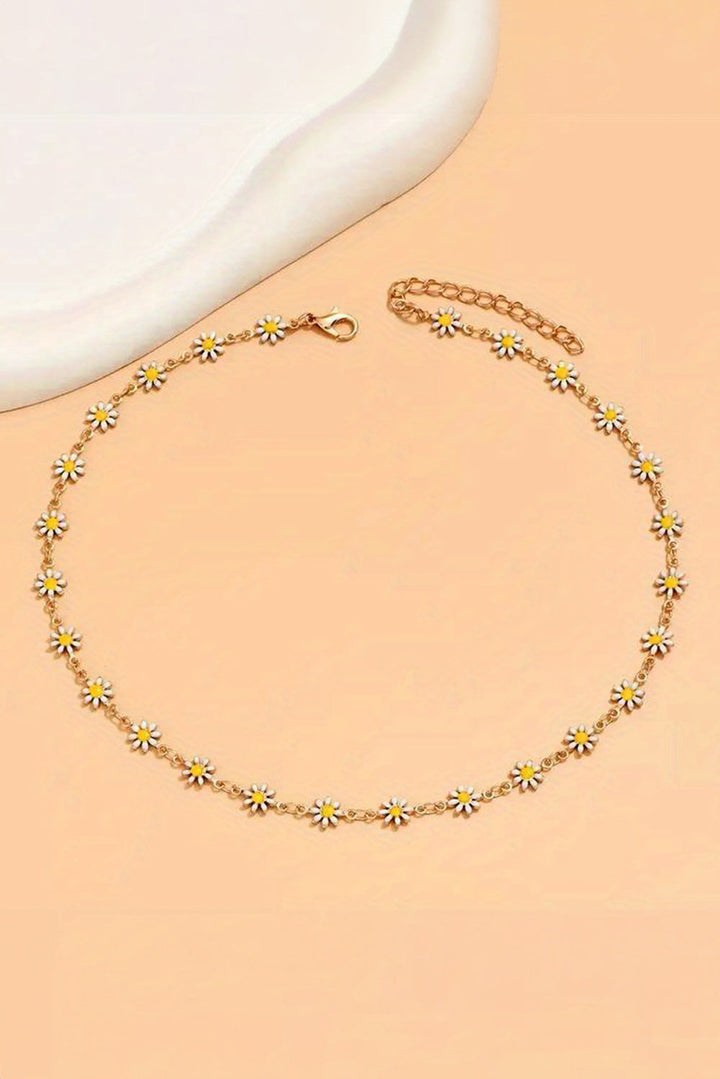 Daisy Adjustable Chain Choker Necklace