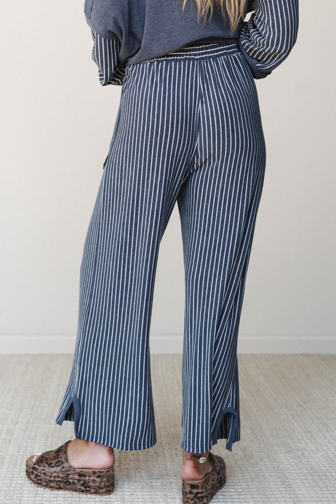 Real Teal Raw Seam Long Sleeve Top Pocket Casual Pants 2pcs Set