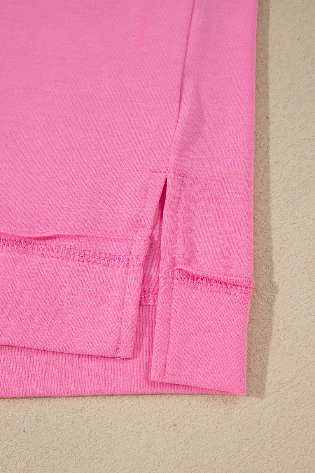 Strawberry Pink Raw Edge Patch Pocket Oversized Top and Shorts Set