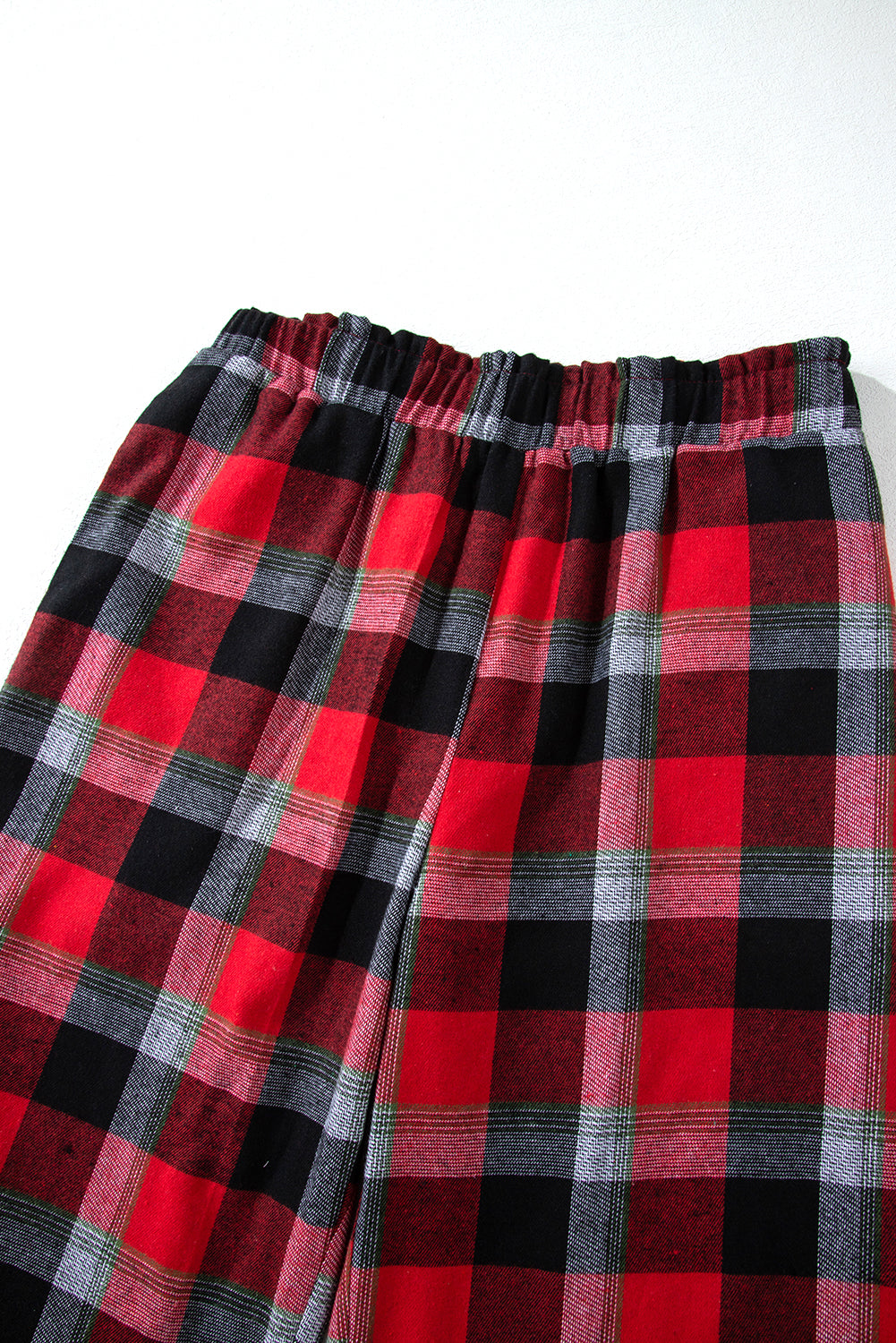 christmas checkered pattern loose shirt and pants lounge set