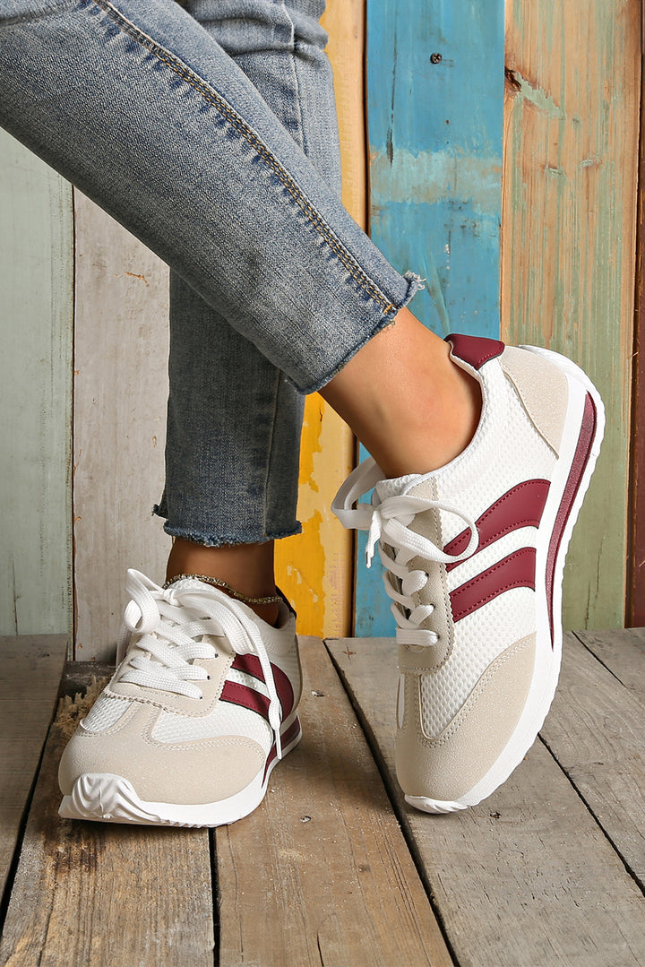 Color Block Patchwork Breathable Lace-up Sneakers