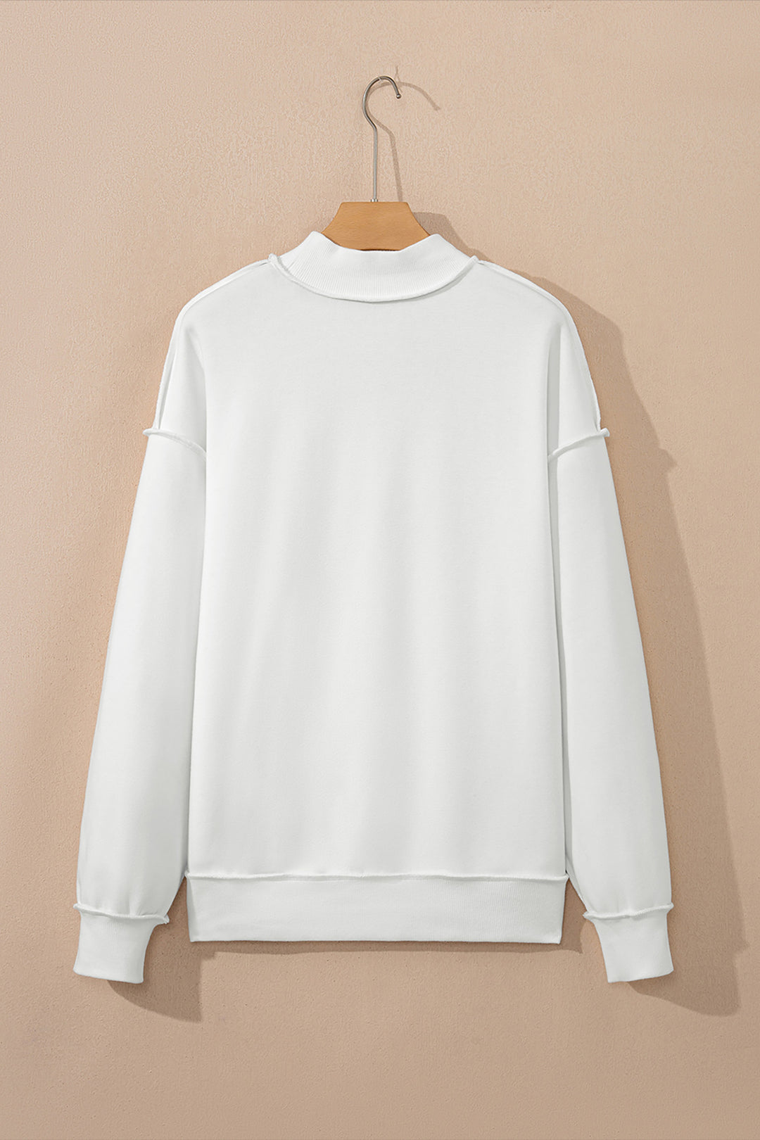 Oversize Drop Shoulder Reversible Mock Neck Sweatshirt