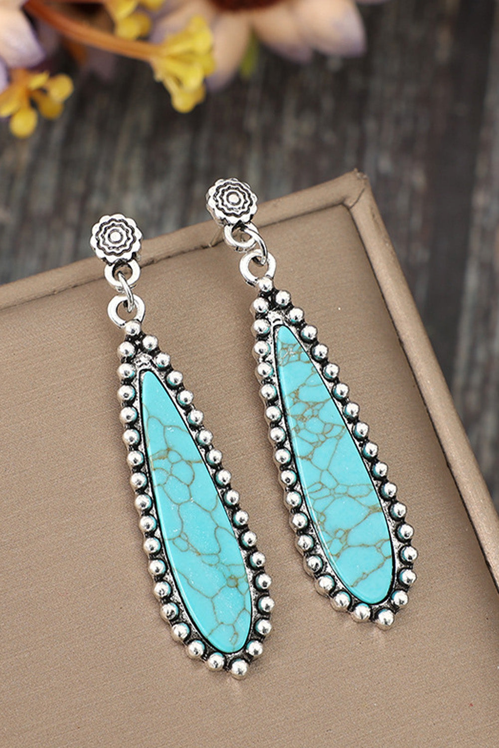 Vintage Bohemian Turquoise Alloy Earrings