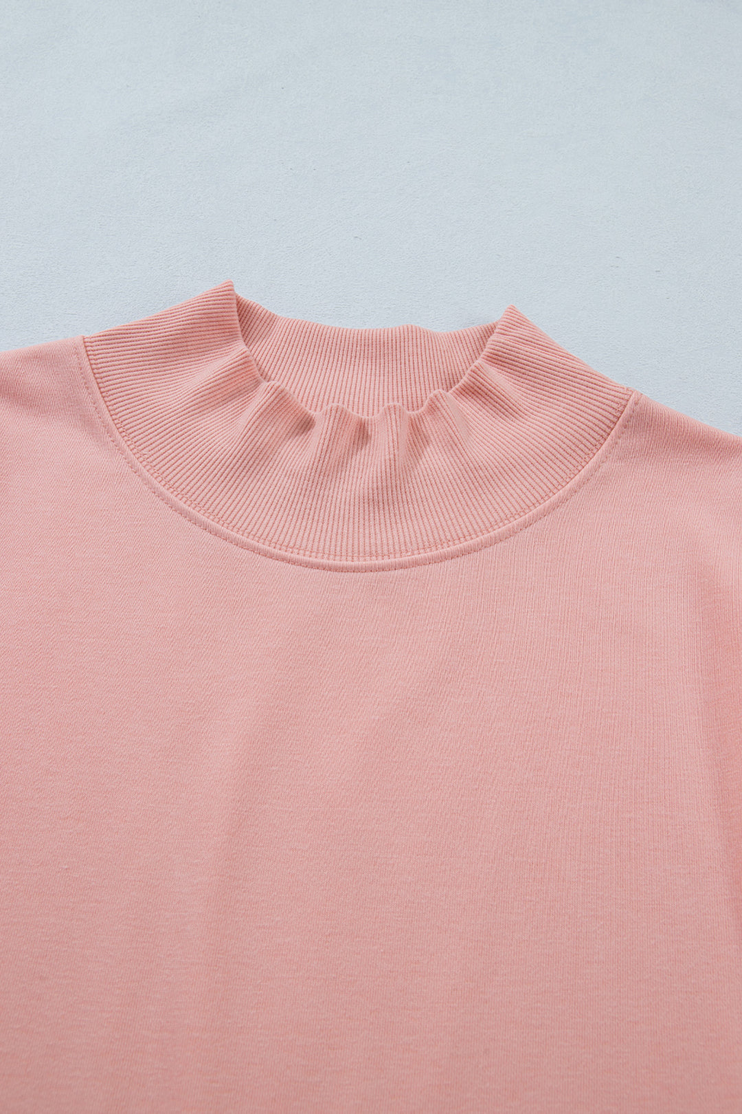 Pink Solid Color High Neck Cap Sleeve Loose Top