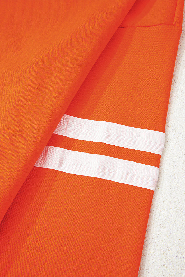Varsity Striped Detail Drop Shoulder Oversized Sweatshirt