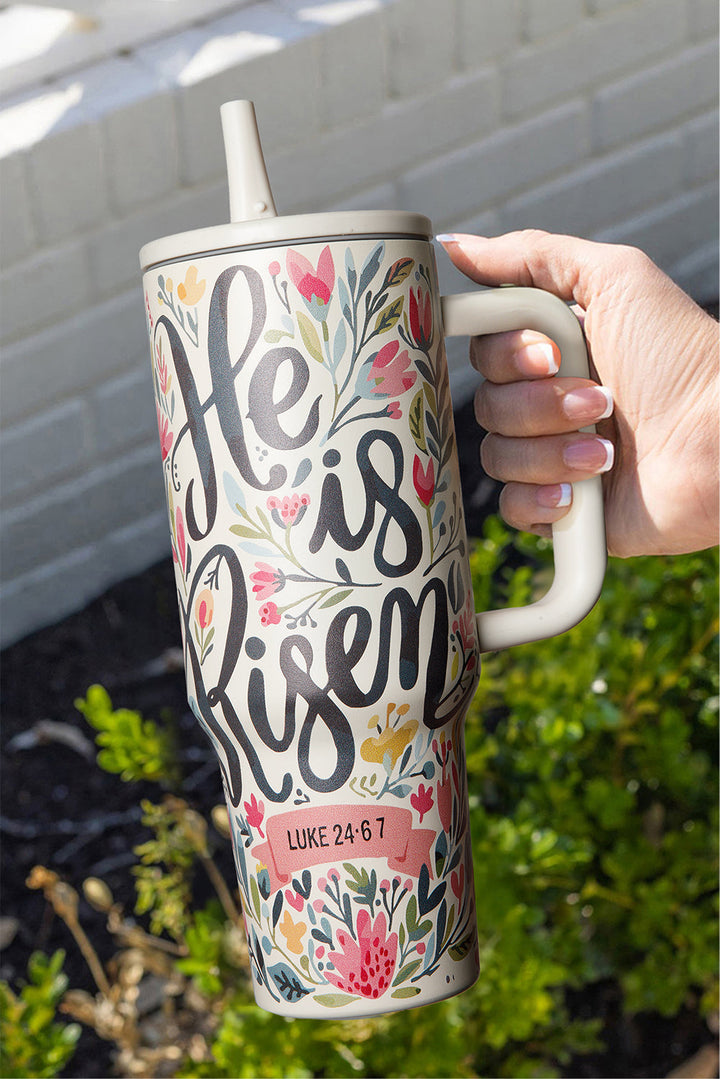 He Is Risen Flower Print Stainless Steel Tumbler 40oz