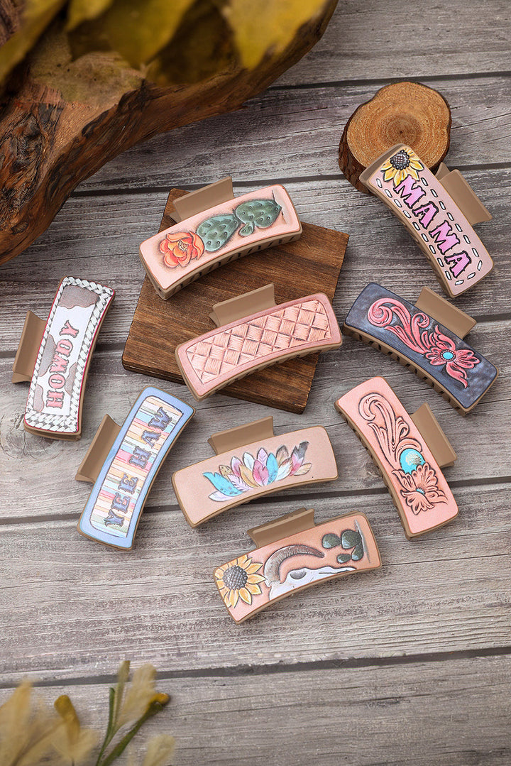 Grande pince à cheveux MAMA à imprimé tournesol