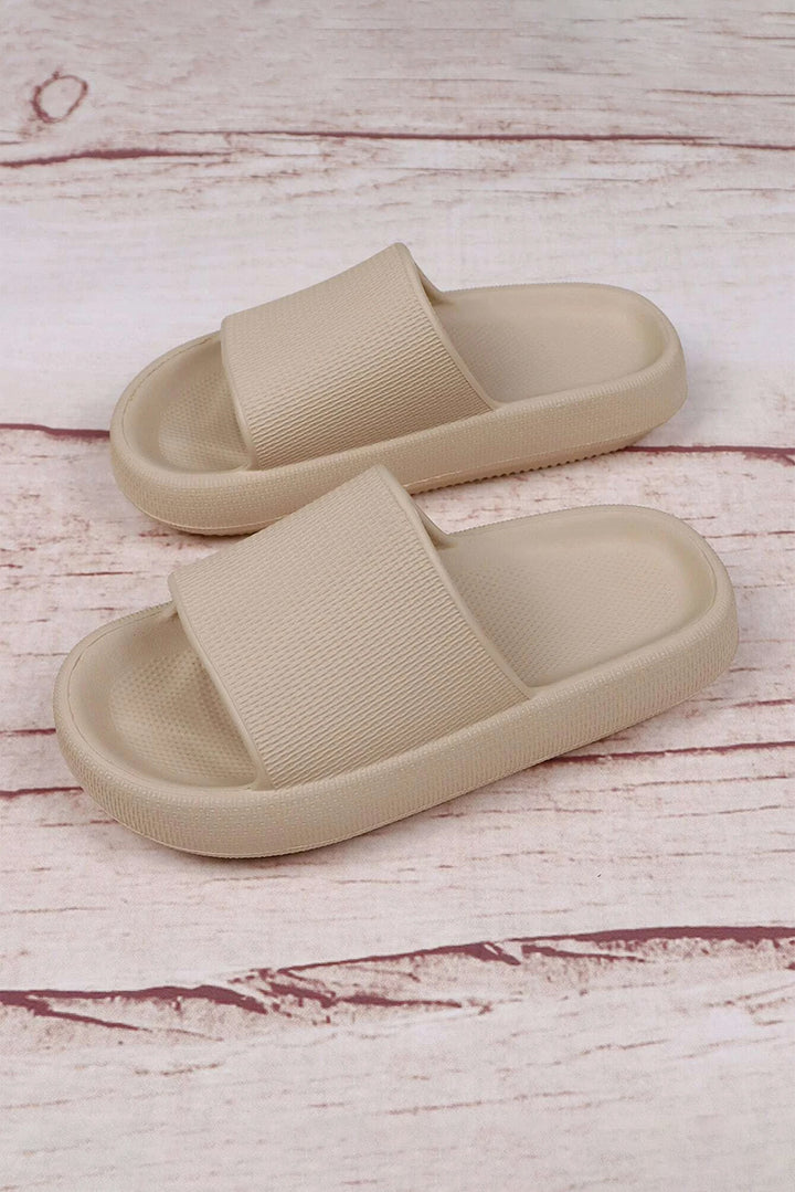 Solid Non-slip Wide Band Thick Sole Slippers