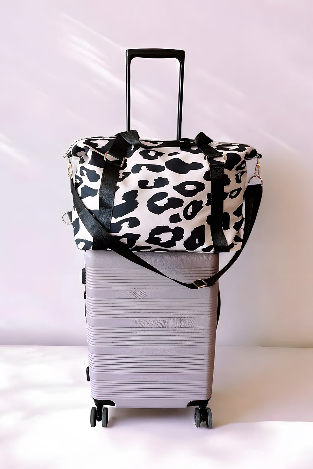 Grand sac de voyage à imprimé léopard