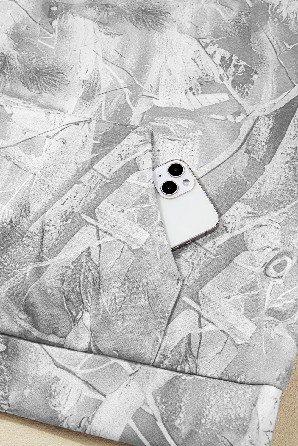 Camouflage Woodland Print Oversized Sporty Hoodie