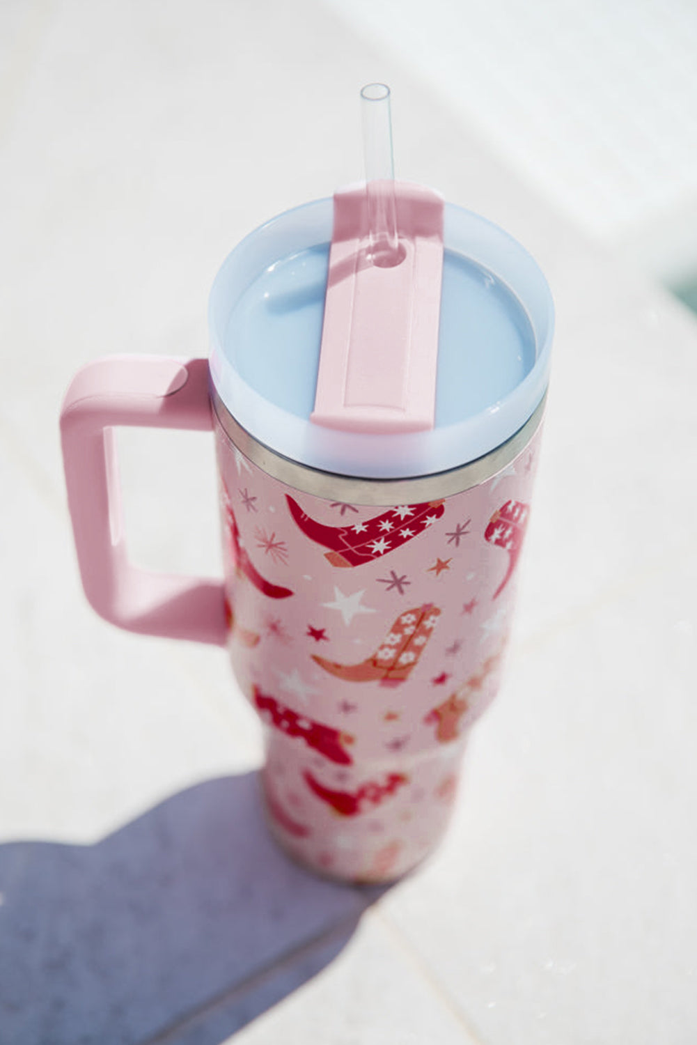 Westernstiefel-Becher mit Strohhalm, 40 oz