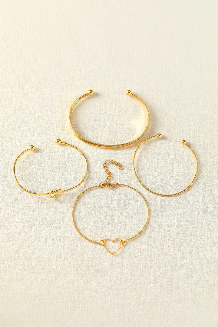 Love Geometric Cross Plated Bracelet 4-piece Set