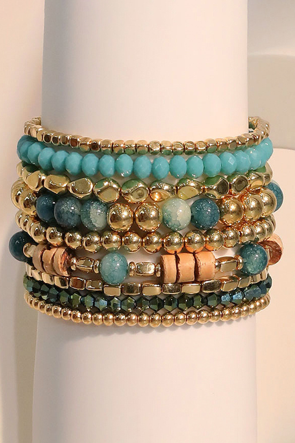 Ensemble de bracelets élastiques multicouches en perles bohèmes