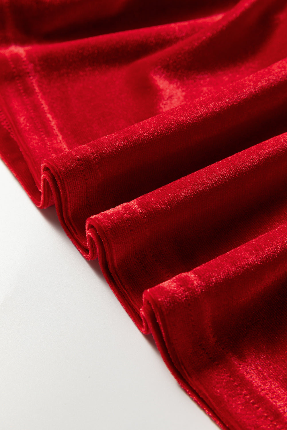 Red Clay Plus Size Tie Front Velvet Peplum Blouse