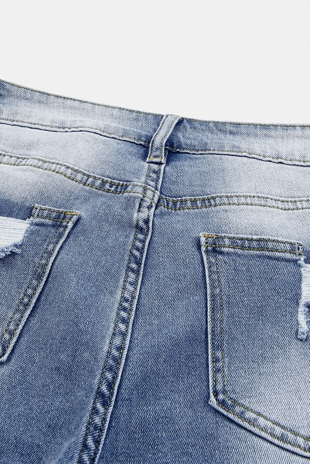 Sky Blue Skinny Distressed Capri Jeans