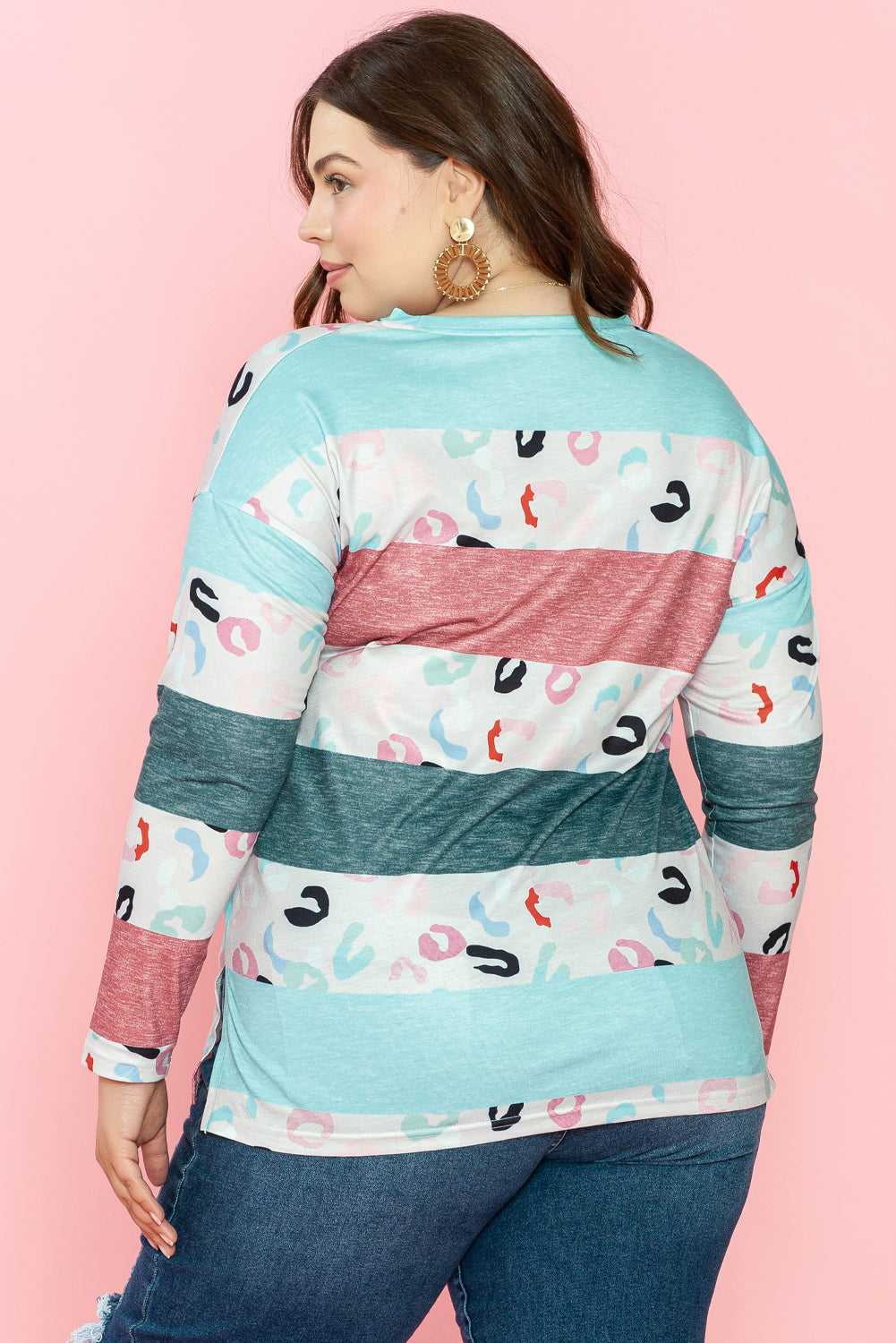 Plus Size Colorblock Pullover Top