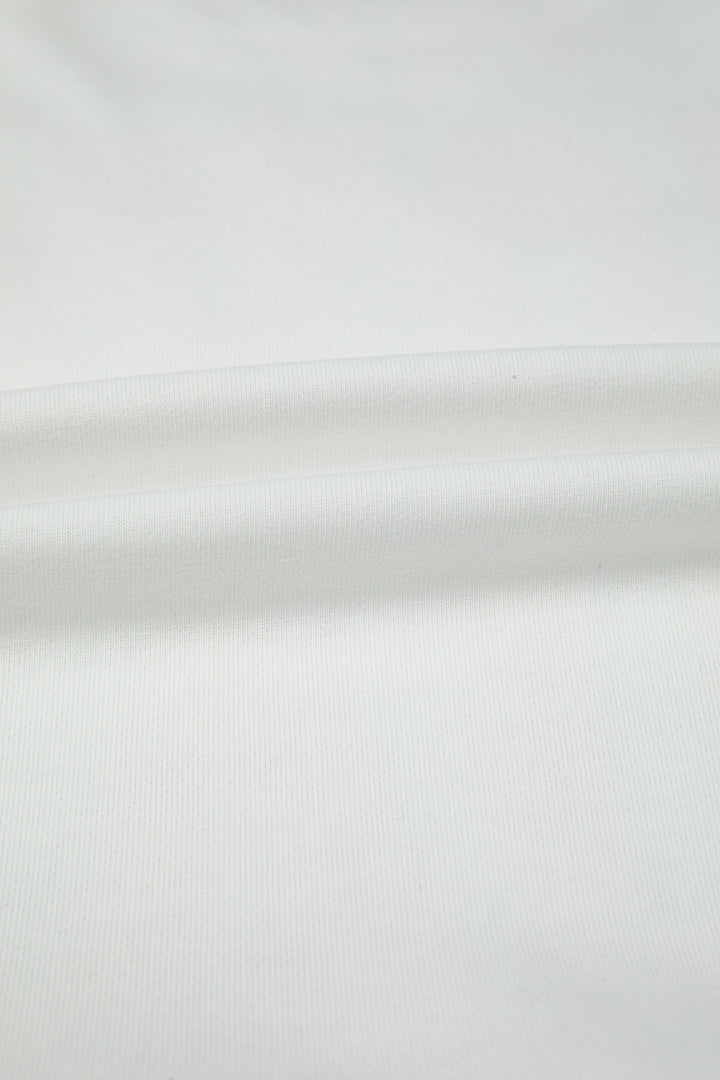 White Bow Sequin XOXO Letter Graphic Exposed Seam Baggy Sweatshirt