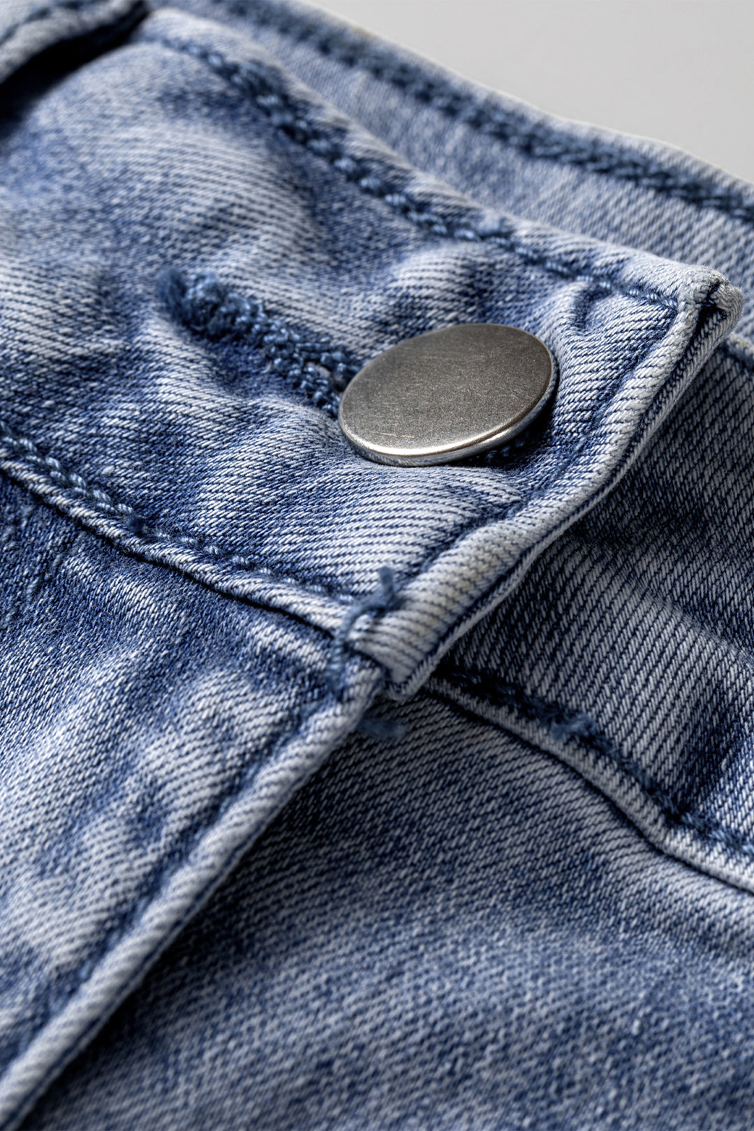 Fashion Beau Blue Turn-up Cuffs Womens Loose Jeans