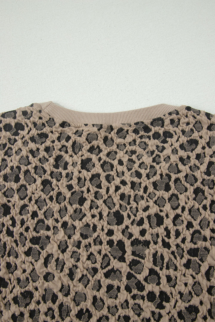 Leopard Textured Sleeveless Mini Dress with Pockets
