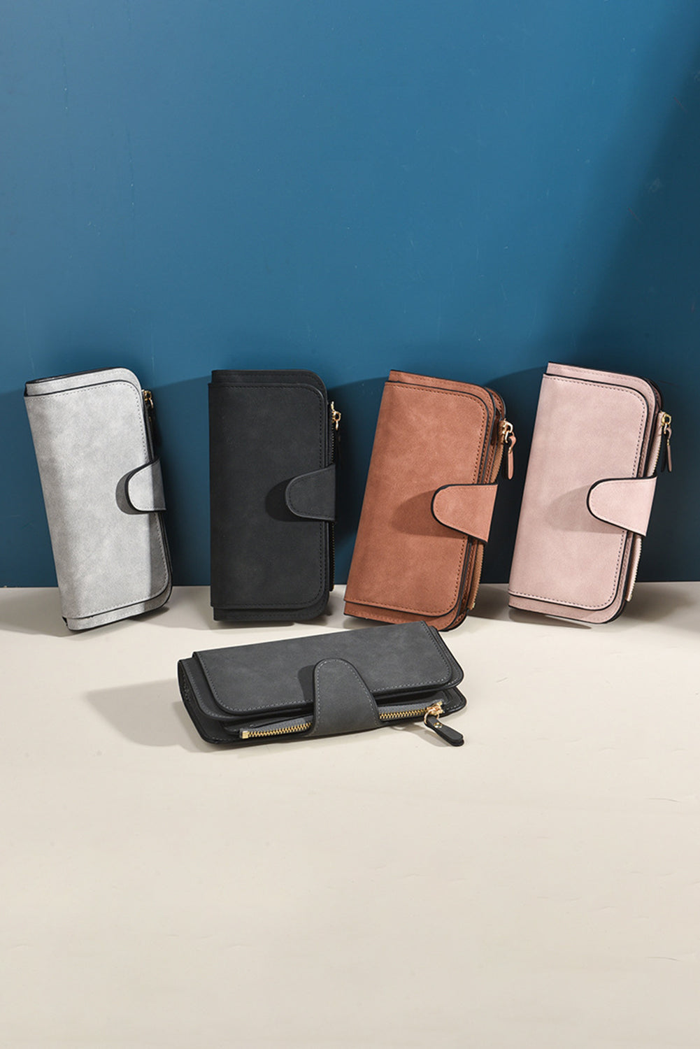 Portefeuille long multifonction en cuir PU