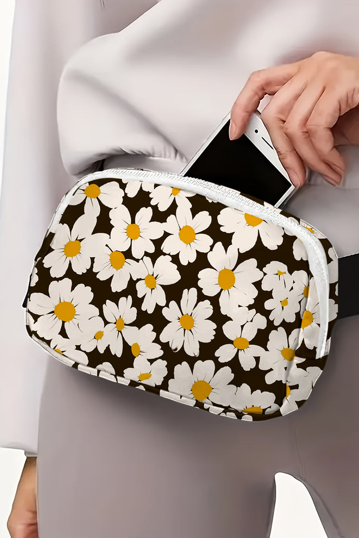 Daisy Printed Buckle Strap Crossbody Bag