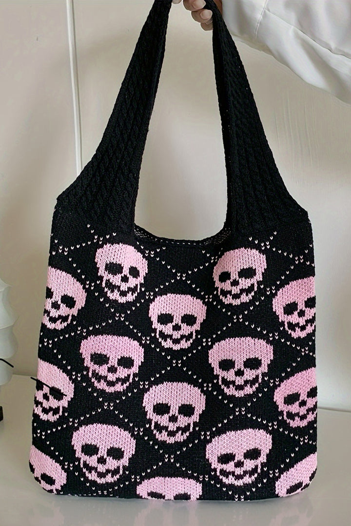 Halloween Skull Knitted Shoulder Bag