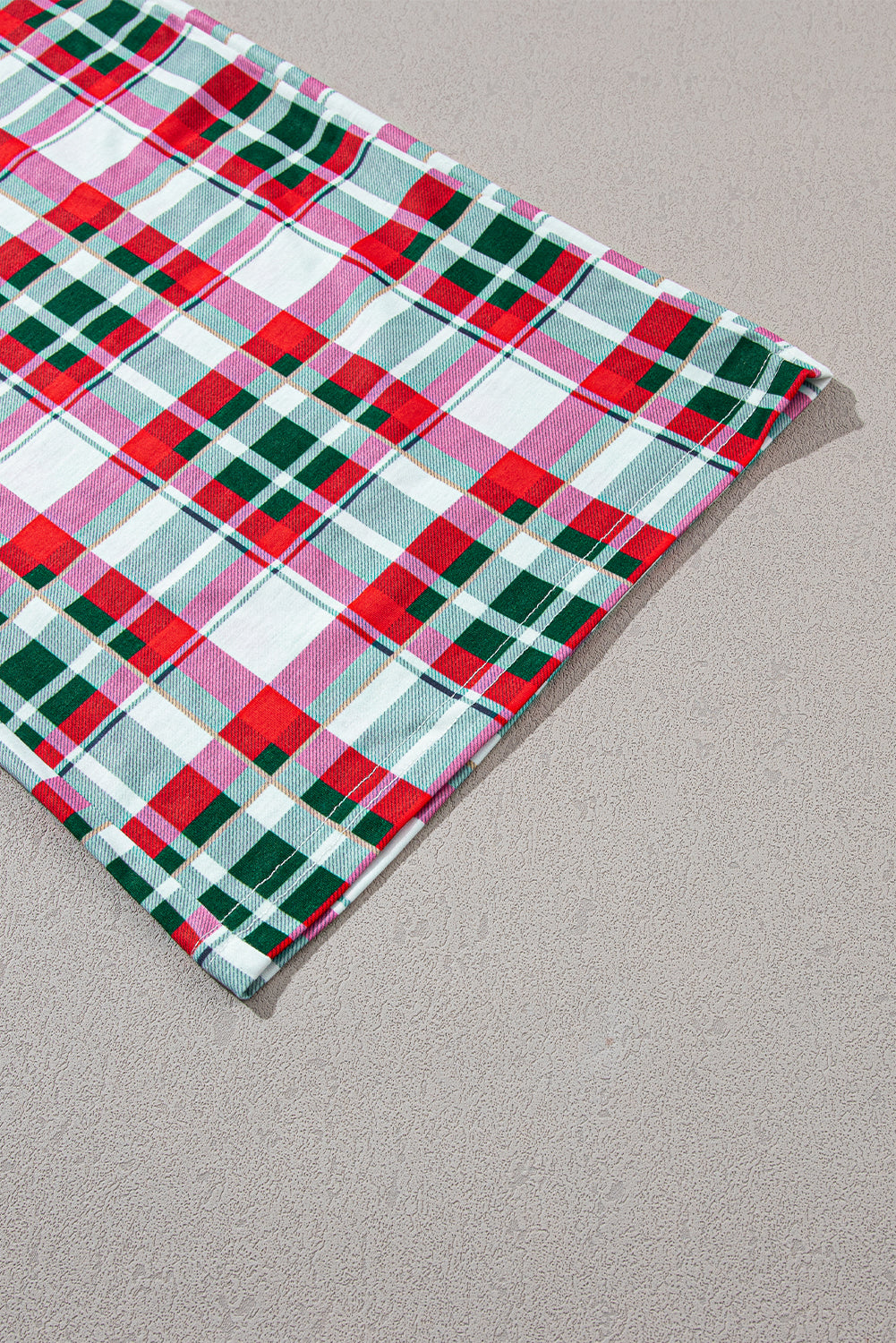 Merry Christmas Plaid Print Two Piece Lounge Set