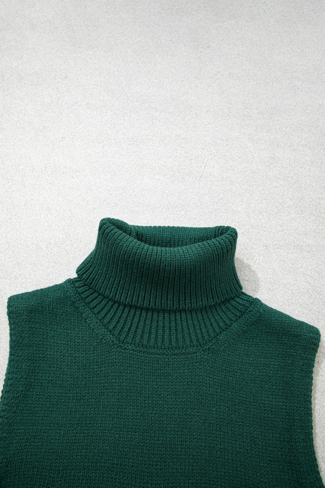 Evergreen High Neck Sleeveless Embroidered Knit Sweater Vest