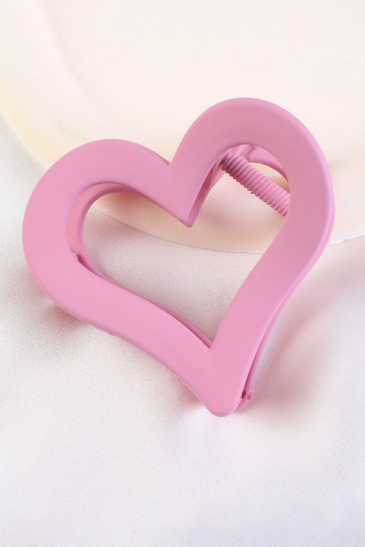 Cutout Heart Shape Frosted Small Hair Clip