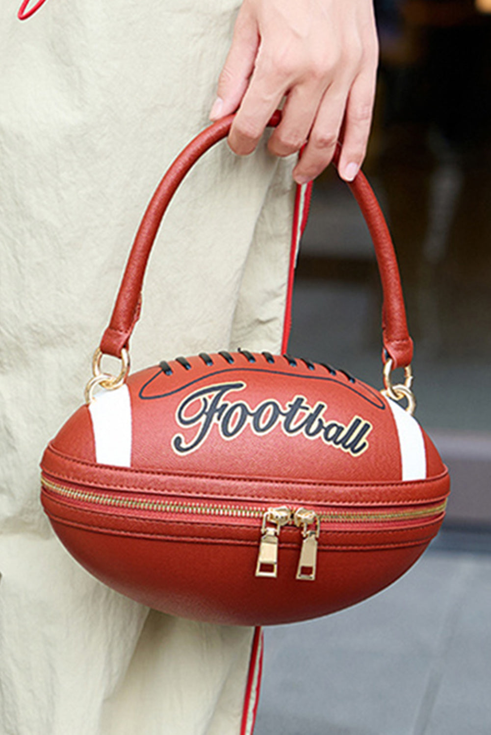 Faux Leather Football Spherical Hand Bag
