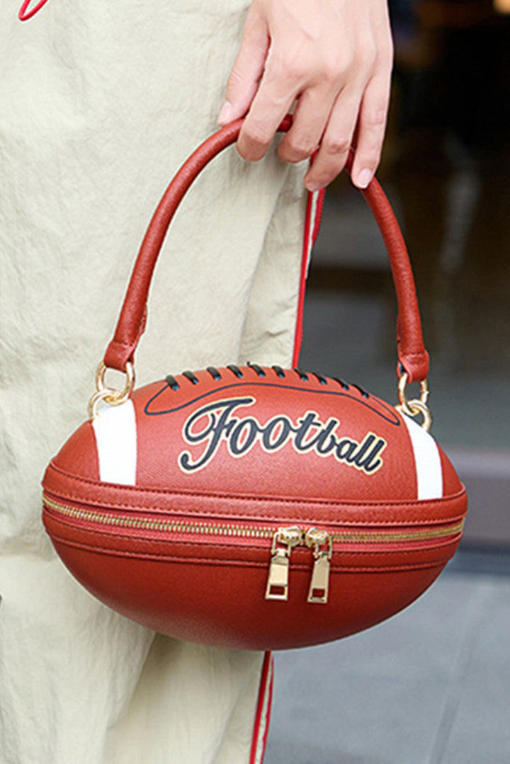 Faux Leather Football Spherical Hand Bag