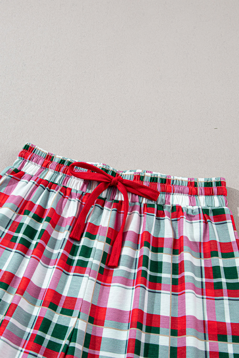 Merry Christmas Plaid Print Two Piece Lounge Set