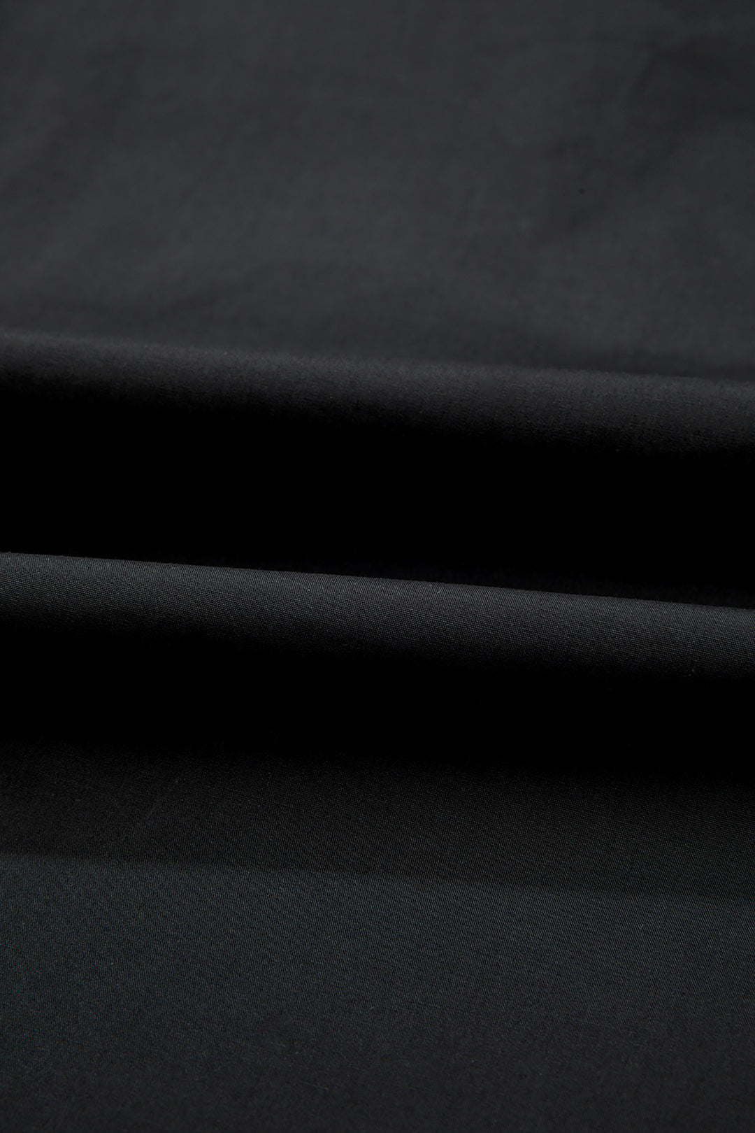 Black Short Puff Sleeve Contrast Embroidered Detail V Neck Blouse