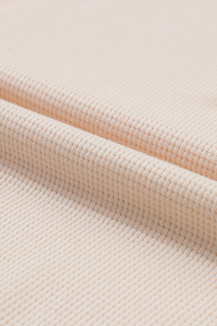 Waffle Knit Textured Henley Top